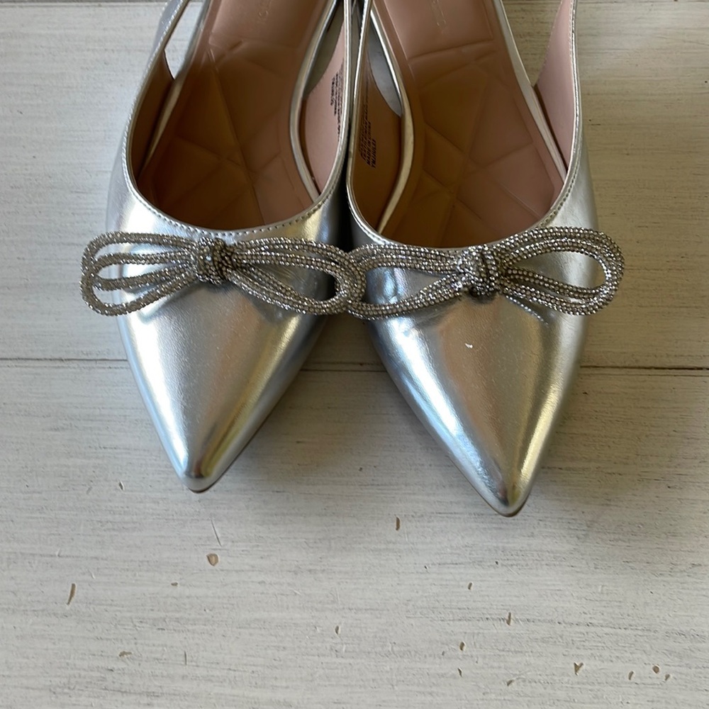 BCBGeneration Silver Slingbacks